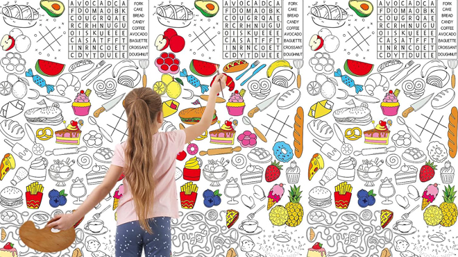 Food Design Coloring Tablecloth