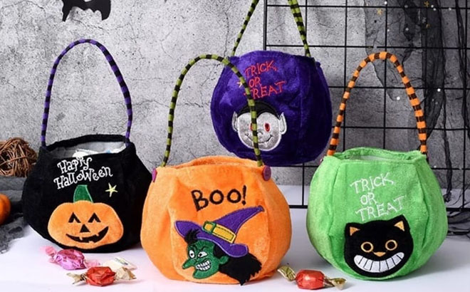 Four Different Styles of Small Trick Or Treat Bags