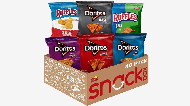 Frito Lay Ruffles Doritos Bold Mix 40 Count Variety Pack