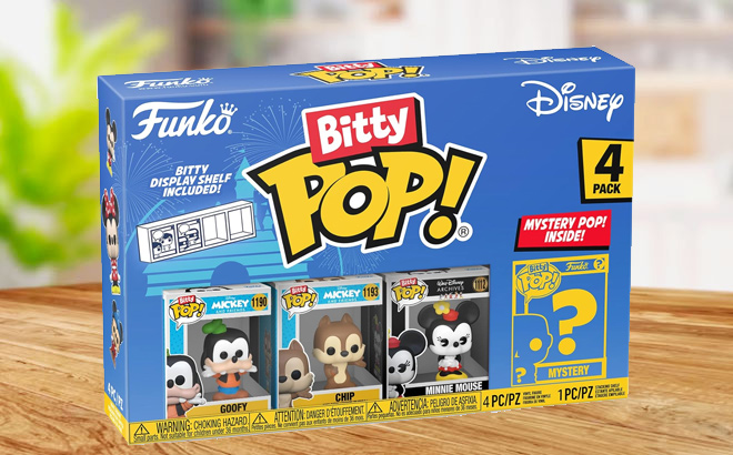 Funko Bitty Pop Disney Mini Collectible Toys 4 Pack Goofy Chip Minnie Mouse Mystery Chase Figure