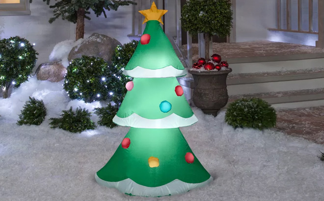 Gemmy 4 Inch Christmas Tree Inflatable Decoration Green