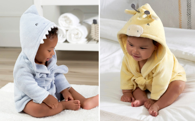 Gerber Baby Boys Shark Robe and Giraffe Robe