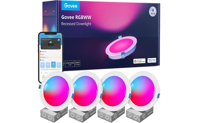 Govee Smart Recessed Lighting 4 Pack Govee Smart Recessed Lighting 4 Pack