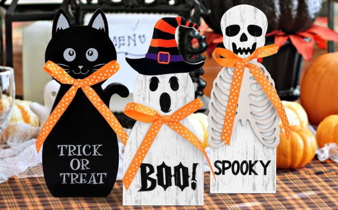 Halloween Wooden Signs Table Decor Halloween Wooden Signs Table Decor