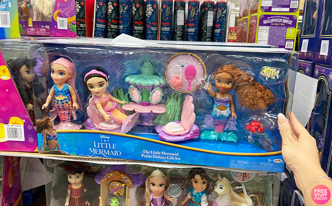 Hand Holding Disney Princess The Little Mermaid Petite Deluxe Doll Set at Costco
