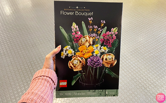 Hand Holding Lego Flower Bouquet