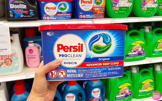 Hand Holding Persil Pro Clean Pacs 42 Count at Target Store