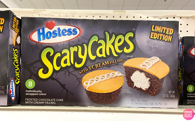 Hostess Scary Cakes with SCream Filling on a Store Shelf