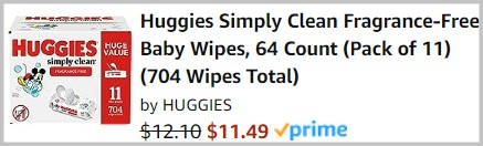 Huggies Baby Wipes Checkout