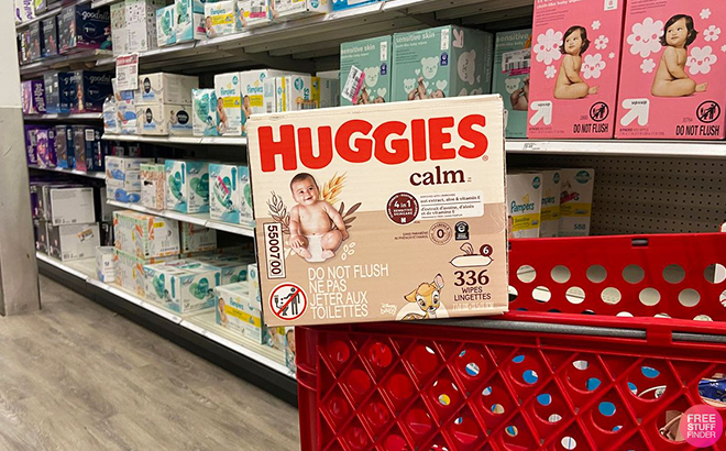 Huggies Calm Baby Wipes in a Target Shipping Cart