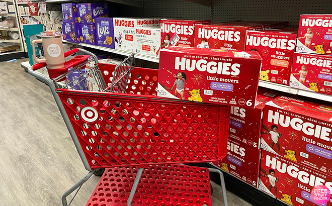 Huggies Diapers in a Target Shopping Cart