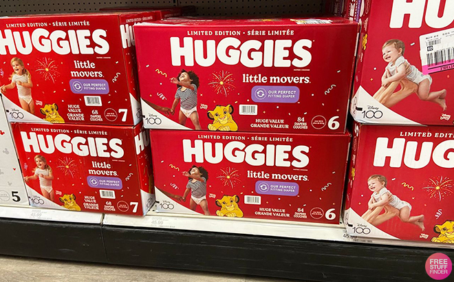Huggies Diapers on a Target Store Shelf