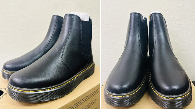 Images of Dr Martens Womens Black Dorian Leather Boots