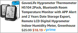 Govee Life Hygrometer Thermometer H5104, Bluetooth Room Temperature Monitor  Wit