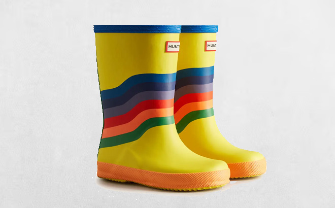 Kids Original First Classic Rain Boots on a Gray Background