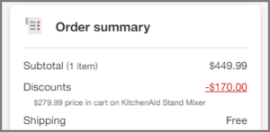 KitchenAid 5 5 Quart Stand Mixer Checkout Summary