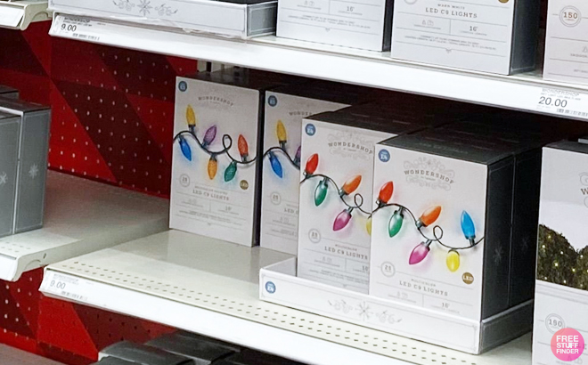 LED C9 Faceted Christmas String Lights Multicolor with Green Wire LED C9 Faceted Christmas String Lights Multicolor with Green Wire