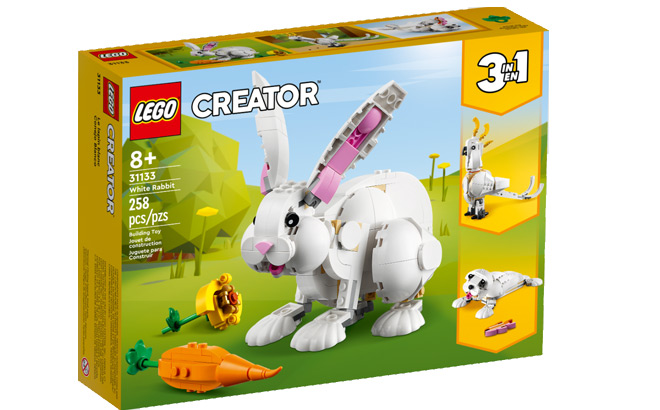 LEGO 258 Piece White Rabbit Animal Toy Building Set