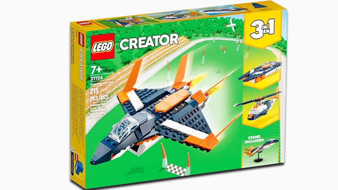 LEGO Creator 3in1 Supersonic Jet Plane to Helicopter to Speed Boat Toy Set 31126