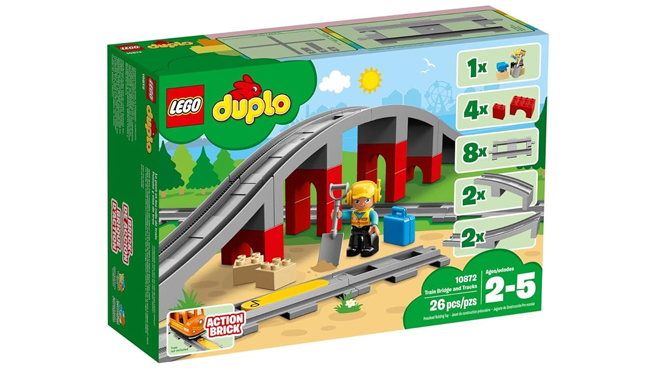 LEGO Duplo Town Train Bridge and Tracks 26 Piece Set