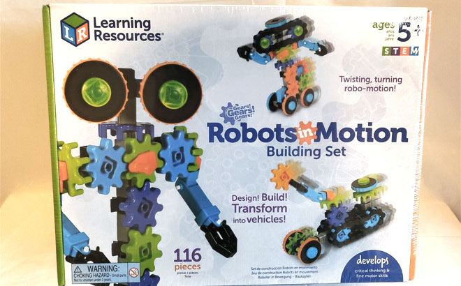 Learning Resources Robots in Motion116 Piece Building Set on a Box