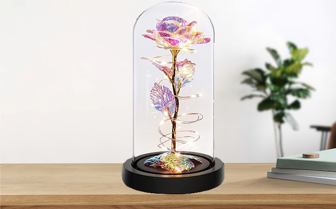 Light Up Flower Rose on a Table Light Up Flower Rose on a Table