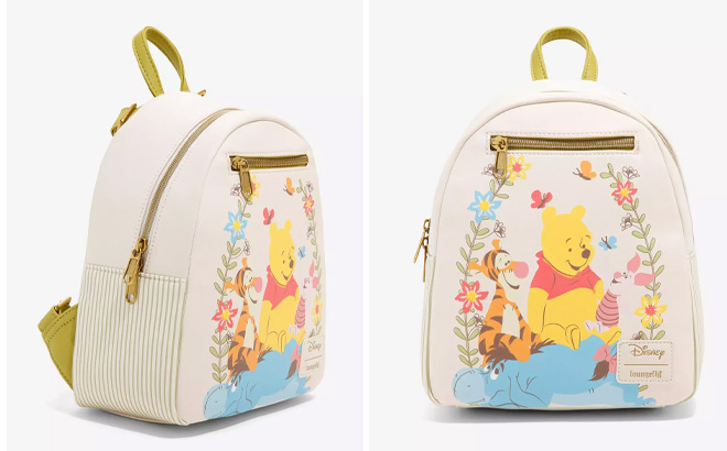 Loungefly Disney Winnie The Pooh Mini Backpack on a Cream Background