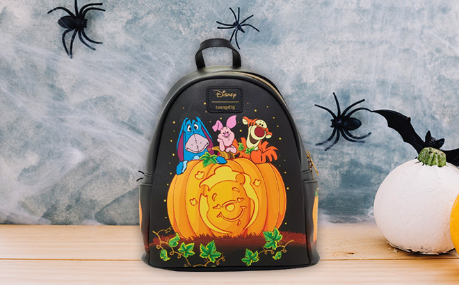 Loungefly Disney Winnie The Pooh Pumpkin Glow In The Dark Mini Backpack