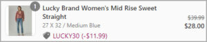 Lucky Brand Womens Mid Rise Sweet Straight Jeans at Checkout