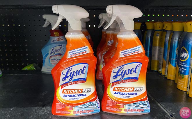 Lysol Kitchen Spray Cleaner and Degreaser in shelf