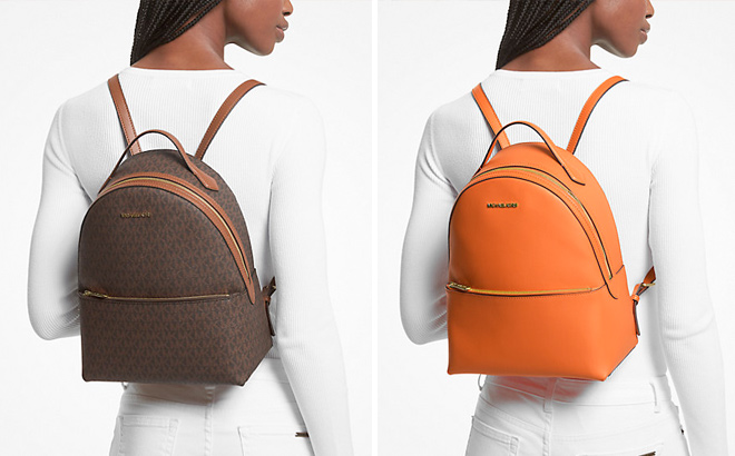 MICHAEL KORS OUTLET Sheila Medium Faux Saffiano Leather Backpack MICHAEL KORS OUTLET Sheila Medium Faux Saffiano Leather Backpack