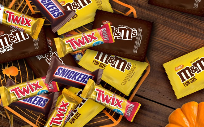MMS Peanut TWIX SNICKERS Fun Size Milk Chocolate Halloween Candy Variety Bag