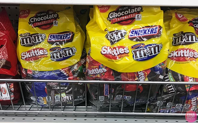 Mars Halloween Candy Bags in shelf