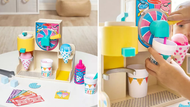 Melissa & Doug Fun at the Fair Wooden Snow Cone and Slushie Play Food Set
