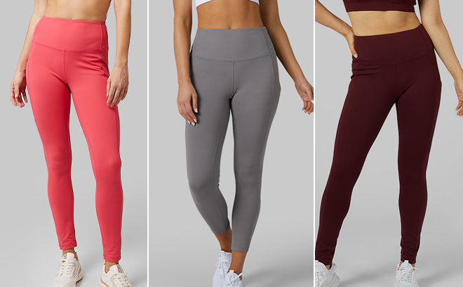 Models Wearing 32 Degrees Womens High Waist Active Leggings in Three Colors