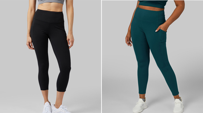 Models Wearing 32 Degrees Womens High Waist Active Leggings in Two Colors