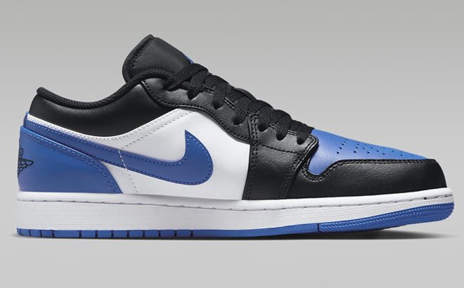 Nike Air Jordan 1 Low Mens Shoes on a Gray Background Nike Air Jordan 1 Low Mens Shoes on a Gray Background