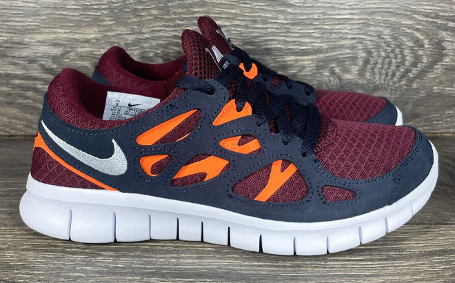 Nike Free Run 2 Womens Shoes in Beetroot and Orange Color