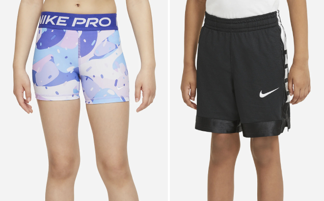 Nike Girls Pro Dri Fit Shorts and Boys Dri Fit Elite Basketball Shorts