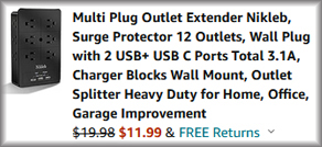 Nikleb Surge Protector Outlet Extender Checkout Screen