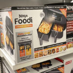 Ninja Foodie 6 Quart Dual Basket Air Fryer on a Shelf