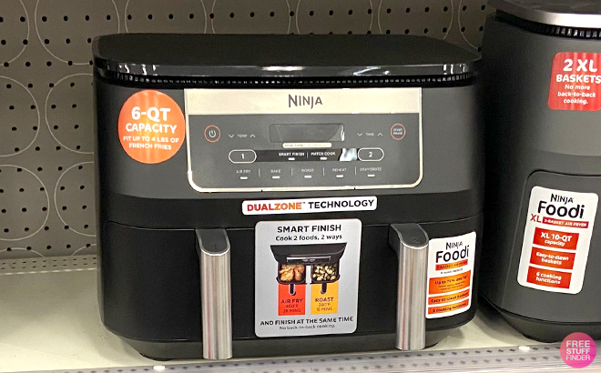 Ninja Foodie DualZone 6 Quart Dual Basket Air Fryer on a Shelf Ninja Foodie DualZone 6 Quart Dual Basket Air Fryer on a Shelf