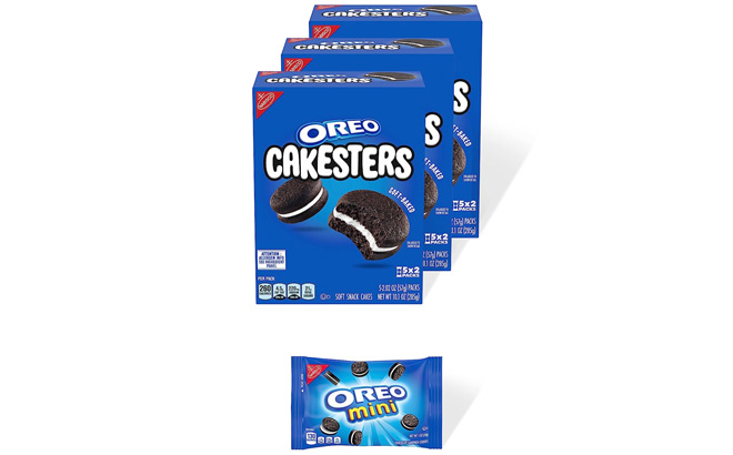 OREO Cakesters Soft Snack Cakes on a Plain Background