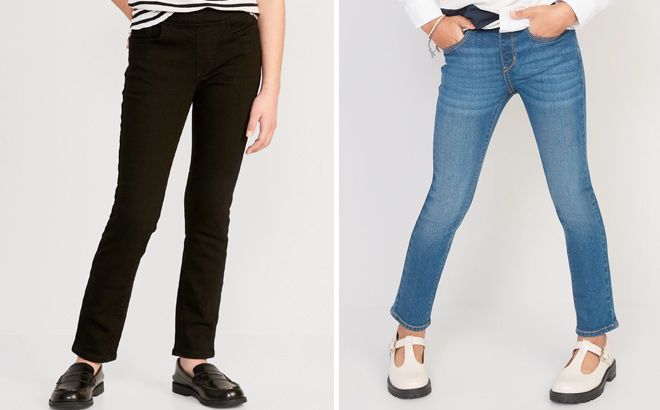 Old Navy Girls Wow Skinny Pull On Black Jeans and Wow Skinny Pull On Jeans