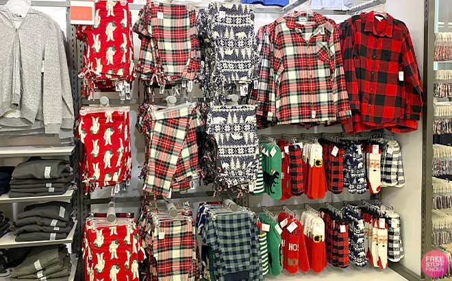 Old Navy Pajama Tops and Bottoms on Hangers