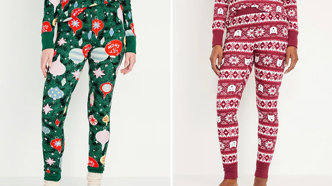 Old Navy Waffle Knit Pajama Leggings in Christmas Designs