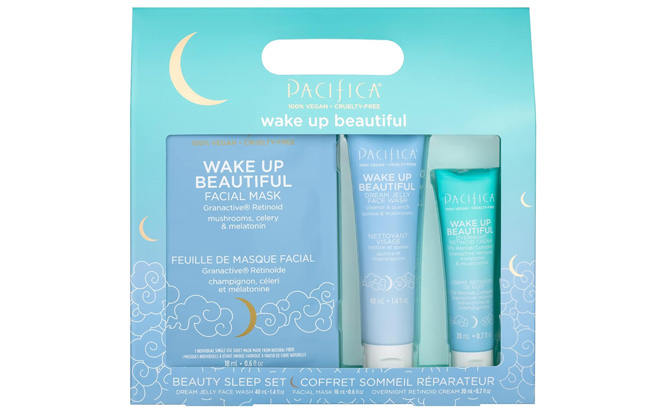 Pacifica Wake Up Beautiful Sleep Set on a Plain Background