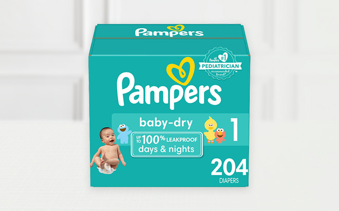 Pampers Baby Dry Diapers on the Table
