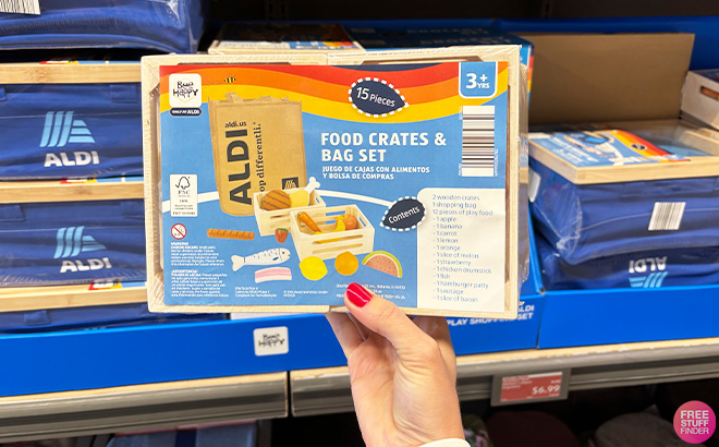 Person is Holding Aldi Play Shopping Set