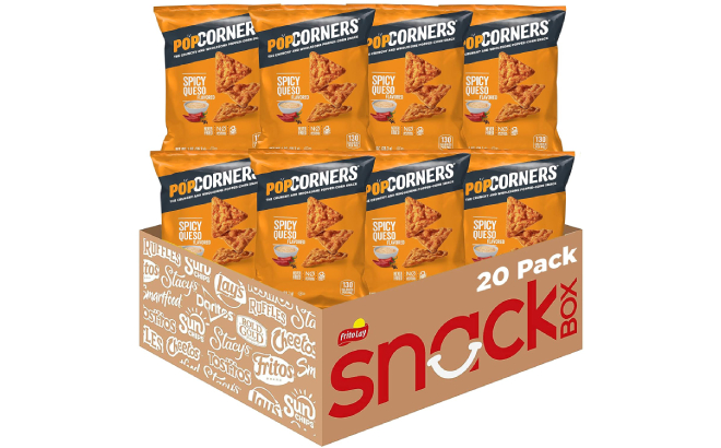 PopCorners Popped Corn Snacks 20 Pack Spicy Queso Flavor